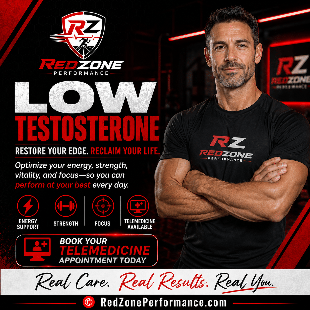 A confident, energetic man submitting an online form to start his personalized low testosterone telemedicine treatment.